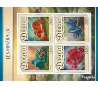Djibouti 1428-1431 Feuille Miniature (complète. Edition.) Neuf avec Gomme Originale ** MNH 2017 minéraux (Timbres pour Les collectionneurs) Minéraux/Fossiles/Bijoux/Montres
