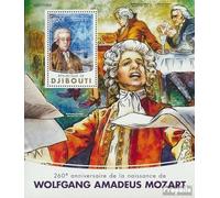 Djibouti Bloc-Feuillet 188 (complète. Edition.) Neuf avec Gomme Originale ** MNH 2016 Wolfgang Amadeus Mozart (Timbres pour Les collectionneurs) Musique/Danse