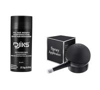 DJIKS Fibres Capillaires en Poudre pour Cheveux, Noir, 27,5 g, avec Tête de Pompe