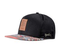 Djinns 6 Panneaux Snapback Aztèque Casquette Cuir Noir Étiquette Patch Baseball