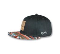 Djinns 6 Panneaux Snapback Aztèque Casquette Cuir Noir Étiquette Patch Baseball