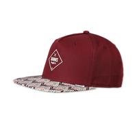 Djinns Casquette Snapback 5 Panneaux Cuir Patch Dragonflower Unisexe Wine