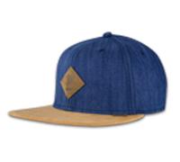 Djinns Casquette Snapback 6 Panneaux Coton Lin Denim Patch NEU
