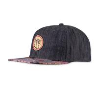 Djinns Casquette Snapback 6 Panneaux Lin Paon Réversible Noir