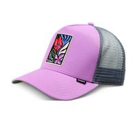 Djinns Casquette Trucker M-Flowers Mesh Béžie Beige Black Violet Broderie Neuf