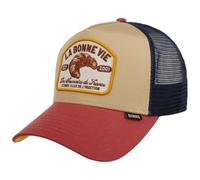 Djinns La Bonne Vie Trucker Cap Basecap Baseballcap Curved Brim Truckercap Meshcap (One Size - Beige-Blau)