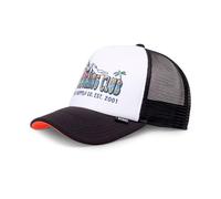 Djinns DNC SunDown Blanc Noir HFT Casquette de Camionneur Réglable