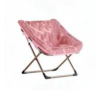 Djioyer Indoor Moon Chair Fauteuil papasan vert avec pieds dorés - Fer + fourrure de lapin - Chaise confortable toute l'année pour salon et chambre à coucher Rose avec pieds dorés