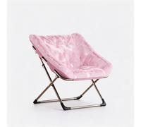 Djioyer Indoor Moon Chair Fauteuil papasan vert avec pieds dorés - Fer + fourrure de lapin - Chaise confortable toute l'année pour salon et chambre à coucher Rose avec pieds dorés