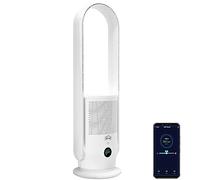 djive ARC Casual Ventilateur de Tour 2 en 1 Silencieux & Purificateur d'Air avec HEPA 14, Compatible Alexa, Contrôle par App, Ventilateur de Colonne Oscillant, Télécommande, Blanc
