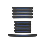 DJJNHF 9 Pièces Protège-seuils en Carbone pour Voiture pour VW Tiguan 3 2024 2025, Plinthes pour Auto Accessoires Installation Facile, Bla-CK Blue Line