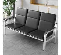 DJJYCTNM Banc de Salle D'attente 3 Places avec Accoudoirs, Chaises de Réception en PU Durable, Mobilier de Bureau pour Bureau, Hôpital, Aéroport, Banque et Hall D'entrée(Black)