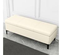 DJJYCTNM Banc de Salle D'attente pour Magasin de Vêtements, Grand Pouf de Rangement avec Couvercle Amovible, Banc À Chaussures pour La Maison et Les Centres Commerciaux(Beige,60x40x45cm/24x16x18in)