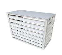 DJJYCTNM Cache Climatiseur - Couvercles de Climatiseur pour Unités Extérieures, Couvercle de Protection du Condensateur Extérieur, Cache Climatiseur Exterieur Aluminium, Boîtier de Poubelle,4 Panneaux
