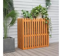 DJJYCTNM Cache Climatiseur Exterieur Bois, Écran de Confidentialité Extérieur pour Stockage de Plantes, Masque de Climatiseur, Protection D'unité AC Contre Les Chiens (Color : Wood Color, Size : 105