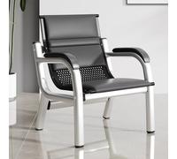 DJJYCTNM Chaise Visiteur 1 Place en PU Noir pour Bureau, Banc de Salle D'attente avec Accoudoirs, Mobilier de Réception(Black)