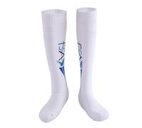 DJJYCTNM Chaussettes D'escrime Épaisses pour Épée, Sabre et Fleuret, Bas de Protection en Coton pour Enfants et Adultes Unisexes (Color : White+Blue, Size : S)