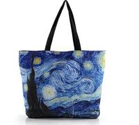 DJKKiTTQ Compatible avec le sac fourre-tout Vincent Van Gogh Canvas Art, grand sac à bandoulière pour femmes, sac à provisions, réutilisable (ciel étoilé)