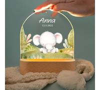 DJLLA Cadeaux personnalisés Veilleuse pour bébé garçon fille nouveau-né anniversaire baptême douche enfants