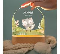 DJLLA Veilleuse personnalisée pour bébé pour garçon et fille, cadeaux pour bébé, nouveau-né, anniversaire, baptême, fête prénatale, lampe de nuit pour chambre à coucher