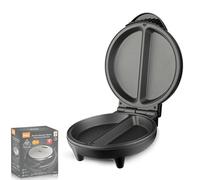 DJMAW Appareil à Omelettes Électrique Double Zone, 1000W Plaque Double Face Anti-Adhésive avec Plaques Profondes & Témoins Lumineux, Cuiseur Compact pour Omelettes, Crêpes, Sandwichs, Pizzas