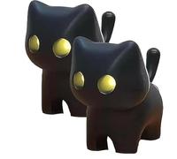 DJMAW Porte-clés Lampe Torche LED en Forme d'animal Mignon et Amusant, veilleuse Chat Noir, Cadeau pour Les Amoureux des Chats, décoration de Bureau multifonctionnelle