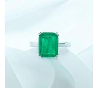 DJMJHG 100% 925 Anneaux de Mariage en Argent Sterling pour Les Femmes à Haute teneur en Carbone Diamant fiançailles fête mariée Bande Bijoux Cadeaux 7 Vert