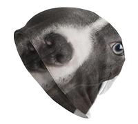 DJNGN American Pit Bull White Beanie Chemo Hat Cancer Headwear Knitted Hats Baggy Slouchy Scarf Cap for Adults Women Men