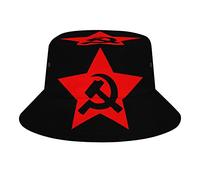 DJNGN Communiste Marteau Faucille et Étoile Seau Chapeau Mode Soleil Cap Pliable en Plein Air Pêcheur Chapeau pour Femmes et Hommes Adolescents Plage Caps Casquette De Pêche