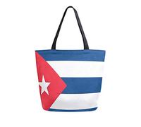 DJNGN Cuba Drapeau Réutilisable Épicerie Sac En Toile Robuste Sac Fourre-Tout Grand Pliable Lavable main épaule pour femmes