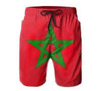 DJNGN Drapeau du Maroc Short de Bain pour Homme Short de Plage avec Poches