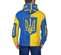 DJNGN Drapeau ukrainien et Armoiries de l'ukraine Sweats à Capuche Hommes Femmes Cardigan Cardigans à Fermeture éclair Sweat à Capuche