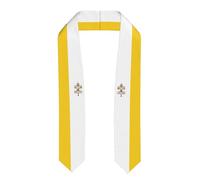 DJNGN Écharpe/châle de remise de diplômes aux couleurs du drapeau de la Cité du Vatican pour hommes, femmes, enseignants, étudiants internationaux, promotion 2026