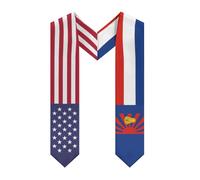 DJNGN Écharpe de remise de diplôme Karen Nation Mix Drapeau des États-Unis pour les étudiants internationaux partant étudier à l'étranger