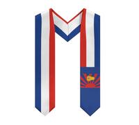 DJNGN Écharpe de remise de diplômes aux couleurs du drapeau de la nation Karen pour les étudiants internationaux partant étudier à l'étranger