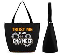 DJNGN Faites-moi confiance, je suis un ingénieur en mécanique Grand sac à main de shopping réutilisable Sac fourre-tout imprimé personnalisé pour femme