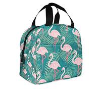 DJNGN Flamants roses Grand sac à lunch Lovely Animal Girly Cartoon Pet Leaves Lunch Holder pour femmes hommes