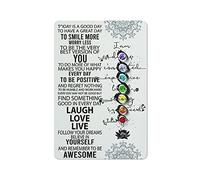 DJNGN Flower Today Is A Good Say to Have A Great Day to Smile Vintage Metal Sign Retro Tin Sign Wall Art Decor Nouveauté Poster Plaque Metal Plate for Bar Cafe Man Cave Home Decor,Idées cadeaux