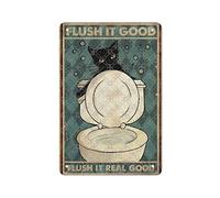 DJNGN Flush It Good Flush It Real Good Retro Métal Tin Sign Poster Outdoor Garden Home Decor Plaque Cuisine Fer Peinture Pub Cafe Man Cave Wall Decor Plaque Aluminium Sign
