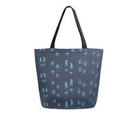 DJNGN Foot Prints Canvas Tote Bag Sacs d'épicerie réutilisables Sac de transport fourre-tout avec poignées