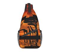 DJNGN Giraffe Under The Tree In Africa Crossbody Chest Bag, Sac à bandoulière, Sac à dos de randonnée en plein air de week-end, Convient aux hommes et aux femmes