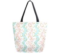 DJNGN Golden Love Heart Chevron Sac d'épicerie réutilisable Sac fourre-tout en toile Grand sac à main pliable et lavable Épaule pour femme