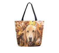 DJNGN Golden Retriever Dog Butterfly Réutilisable Grocery Shopping Bag Heavy Duty Canvas Tote Bag Grand Pliable Lavable Sac à Main Épaule pour Femme