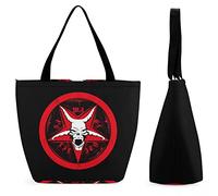 DJNGN Grand sac à main de courses réutilisable en forme de chèvre Satan, sac fourre-tout imprimé personnalisé pour femme