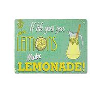 DJNGN If Life Gives You Lemons Make Lemonade Retro Tin Sign Metal Poster Vintage Sign Plate Coffee Bar Home Outdoor Decor Kitchen Iron Painting Cafe Club Man Cave Wall Plaque