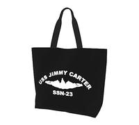 DJNGN Jimmy Carter Ssn-23 Sac à main en toile léger pour femme Sac de courses réutilisable Noir
