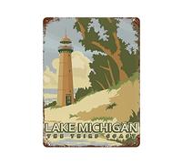 DJNGN Lake Michigan The Third Coast Rétro fer peinture Vintage métal signe étain signe Art suspendu café-restaurant Bar Club affiche Plaque pour la maison cuisine jardin Garage mur œuvre d'art décor 1