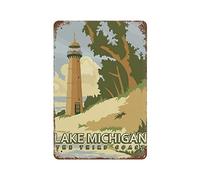 DJNGN Lake Michigan The Third Coast Rétro fer peinture Vintage métal signe étain signe Art suspendu café-restaurant Bar Club affiche Plaque pour la maison cuisine jardin Garage mur œuvre d'art décor 8
