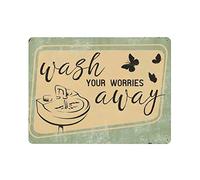 DJNGN Laver vos soucis loin de la salle de bain rétro métal signe mur étain affiches maison mur art bar café salle de bain cuisine garage jardin ferme homme cave décor nouveauté cadeaux