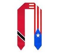 DJNGN Mélange de drapeaux de Trinité-et-Tobago et de Porto Rico, étoles, châles et écharpes de remise de diplômes pour étudiants internationaux